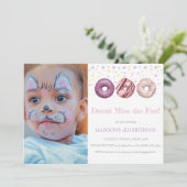 Donut Verjaardag Uitnodiging Donut Grow Up Foto (Staand voorkant)