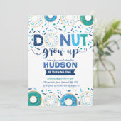 Donut Verjaardag Uitnodiging Donut Grow Up Party (Staand voorkant)