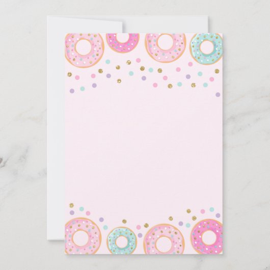 Donut Verjaardag Uitnodiging Donut Grow Up Party (Achterkant)