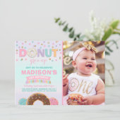 Donut Verjaardag Uitnodiging Donut Grow Up Party (Staand voorkant)