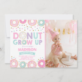 Donut Verjaardag Uitnodiging Donut Grow Up Party