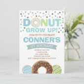 Donut Verjaardag Uitnodiging Donut Grow Up Party (Staand voorkant)