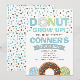 Donut Verjaardag Uitnodiging Donut Grow Up Party