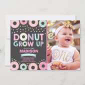 Donut Verjaardag Uitnodiging Donut Grow Up Party (Voorkant)