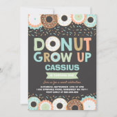 Donut Verjaardag Uitnodiging Donut Grow Up Party (Voorkant)