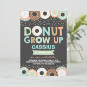 Donut Verjaardag Uitnodiging Donut Grow Up Party (Staand voorkant)