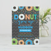 Donut Verjaardag Uitnodiging Donut Grow Up Party (Staand voorkant)