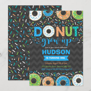 Donut Verjaardag Uitnodiging Donut Grow Up Party