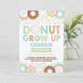 Donut Verjaardag Uitnodiging Donut Grow Up Party (Staand voorkant)