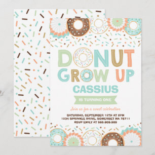 Donut Verjaardag Uitnodiging Donut Grow Up Party