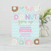 Donut Verjaardag Uitnodiging Donut Grow Up Party (Staand voorkant)