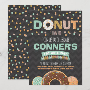 Donut Verjaardag Uitnodiging Donut Grow Up Party
