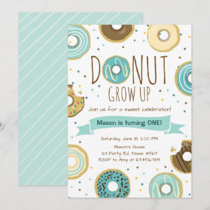 Donut Verjaardag Uitnodiging Donut Grow Up Party