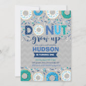 Donut Verjaardag Uitnodiging Donut Grow Up Party (Voorkant)