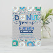 Donut Verjaardag Uitnodiging Donut Grow Up Party (Staand voorkant)