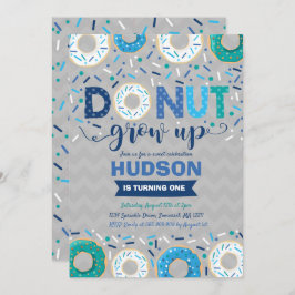 Donut Verjaardag Uitnodiging Donut Grow Up Party