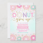 Donut Verjaardag Uitnodiging Donut Grow Up Party (Voorkant)