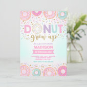 Donut Verjaardag Uitnodiging Donut Grow Up Party (Staand voorkant)