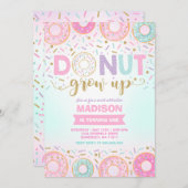 Donut Verjaardag Uitnodiging Donut Grow Up Party (Voorkant / Achterkant)
