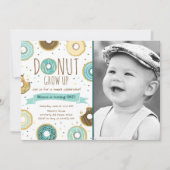 Donut Verjaardag Uitnodiging Donut Grow Up Party (Voorkant)