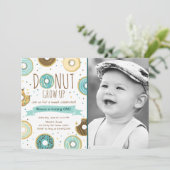 Donut Verjaardag Uitnodiging Donut Grow Up Party (Staand voorkant)