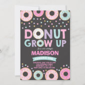 Donut Verjaardag Uitnodiging Donut Grow Up Party (Voorkant)