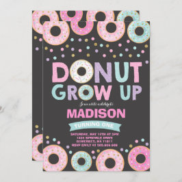 Donut Verjaardag Uitnodiging Donut Grow Up Party