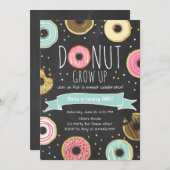 Donut Verjaardag Uitnodiging Donut Grow up party (Voorkant / Achterkant)