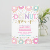 Donut Verjaardag Uitnodiging Donut Grow Up Party (Staand voorkant)
