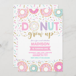 Donut Verjaardag Uitnodiging Donut Grow Up Party