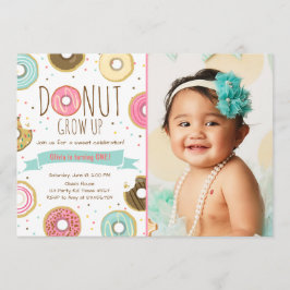 Donut Verjaardag Uitnodiging Donut Grow up party