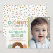 Donut Verjaardag Uitnodiging Donut Grow Up Party (Voorkant / Achterkant)