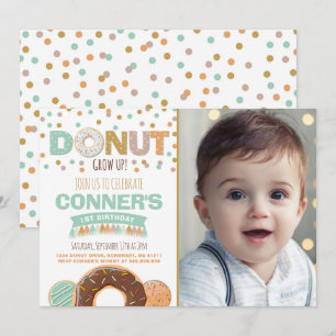 Donut Verjaardag Uitnodiging Donut Grow Up Party