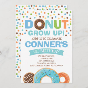 Donut Verjaardag Uitnodiging Donut Grow Up Party