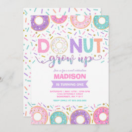 Donut Verjaardag Uitnodiging Donut Grow Up Party