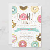 Donut Verjaardag Uitnodiging Donut Grow up party (Voorkant)