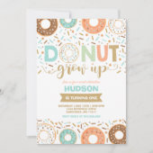 Donut Verjaardag Uitnodiging Donut Grow Up Party (Voorkant)