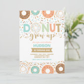 Donut Verjaardag Uitnodiging Donut Grow Up Party (Staand voorkant)
