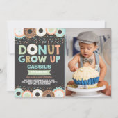 Donut Verjaardag Uitnodiging Donut Grow Up Party (Voorkant)