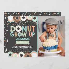 Donut Verjaardag Uitnodiging Donut Grow Up Party