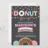 Donut Verjaardag Uitnodiging Donut Grow Up Party (Voorkant)