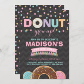 Donut Verjaardag Uitnodiging Donut Grow Up Party (Voorkant / Achterkant)