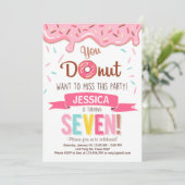 Donut Verjaardag Uitnodiging Donut Party (Staand voorkant)