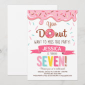 Donut Verjaardag Uitnodiging Donut Party (Voorkant / Achterkant)