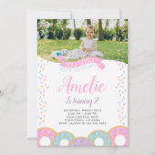 Donut Verjaardag Uitnodiging met foto (Voorkant)