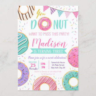 Donut Verjaardag Uitnodigingen