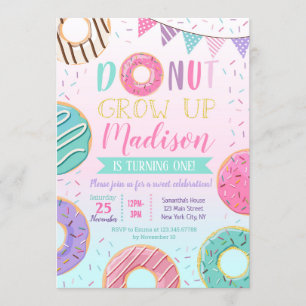 Donut Verjaardag Uitnodigingen