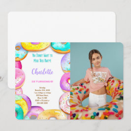 Donut-verjaardagsfeest Foto Kaart