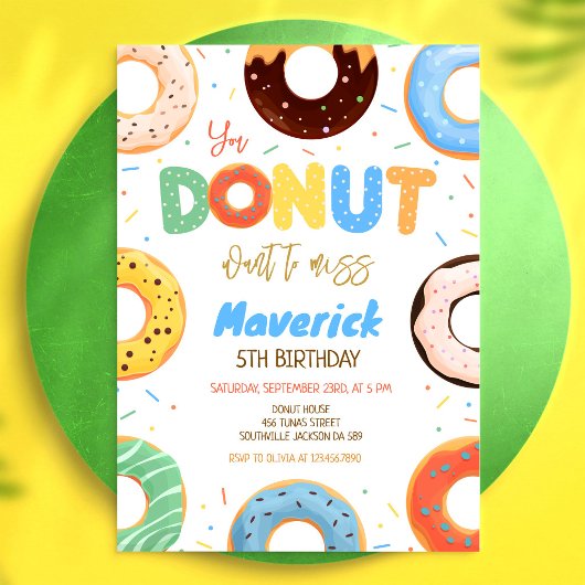 Donut verjaardagsfeest uitnodiging