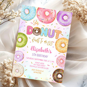 Donut verjaardagsfeest uitnodiging